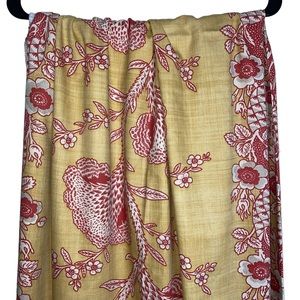 Braemore Material Textile  Red White Yellow Floral Fabric Sewing Project